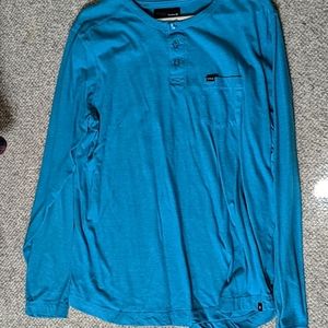 Men's Blue Hurley long sleeve Henley size large